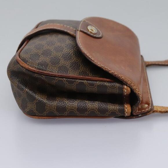 CELINE Macadam Canvas Shoulder Bag Pvc Leather Brown - Picture 5 of 12